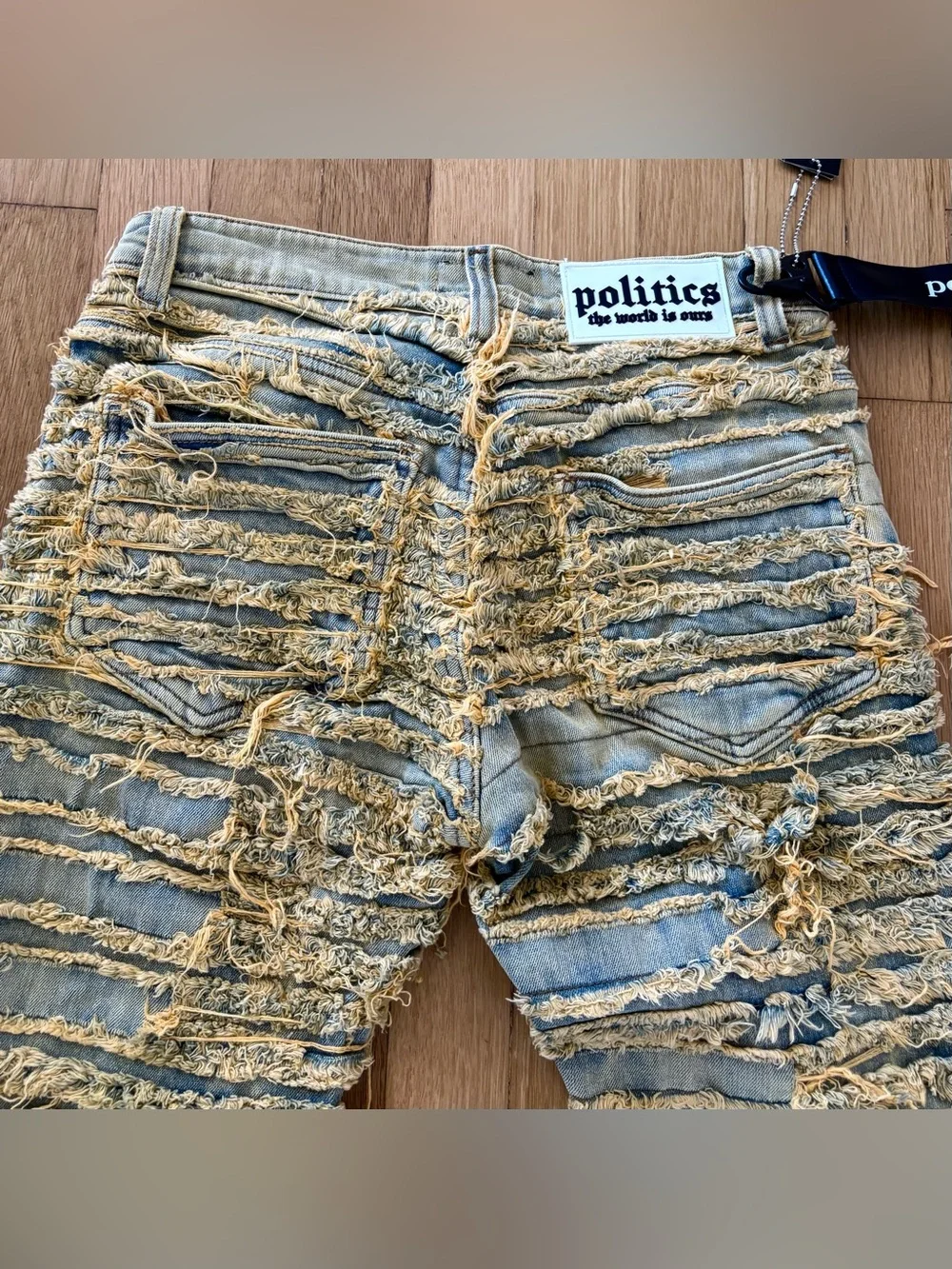New Politics Jeans Co Deadstock Denim Distressed/Flare Sandblast With Tags $128